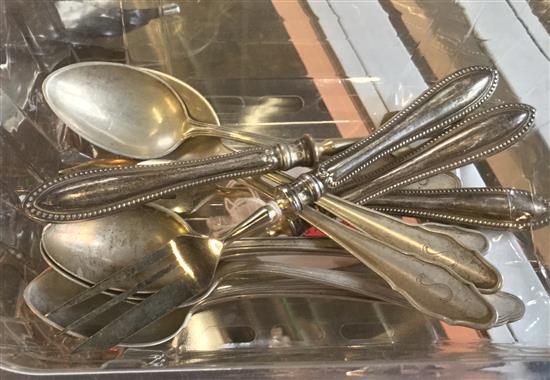 Set of eight German 800. standard teaspoons and four pastry forks